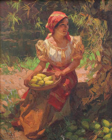 Fernando Amorsolo - Girl with Mangos